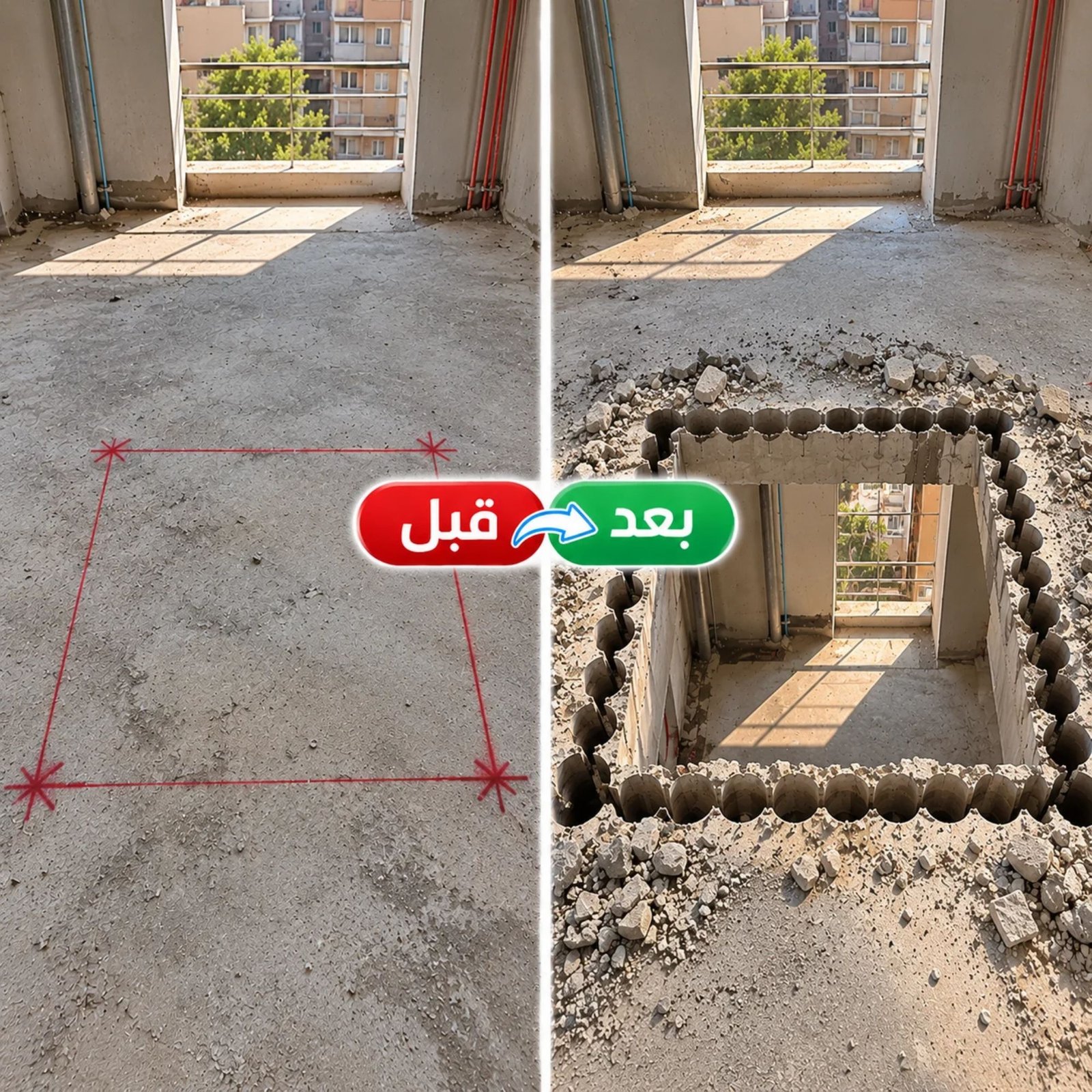 قص أرضية خرسانية