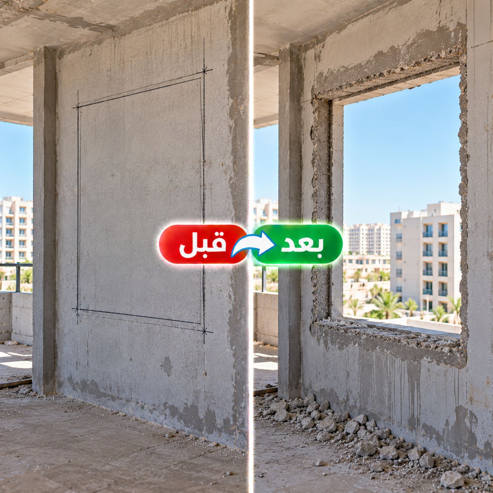 قص جدار خرساني